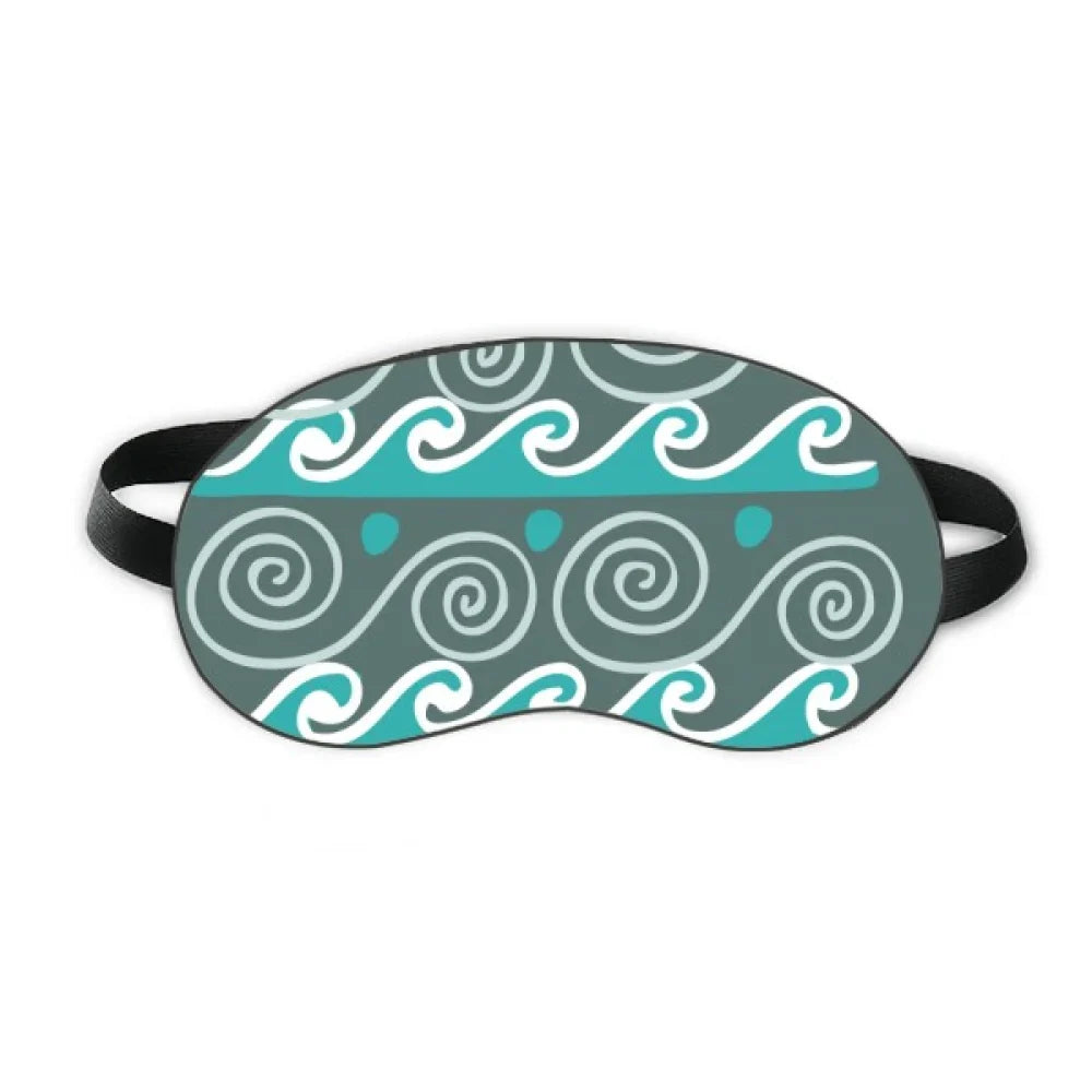 Blue Wave Mexico Totems Ancient Civilization Sleep Eye Shield Soft Night Blindfold Shade protector
