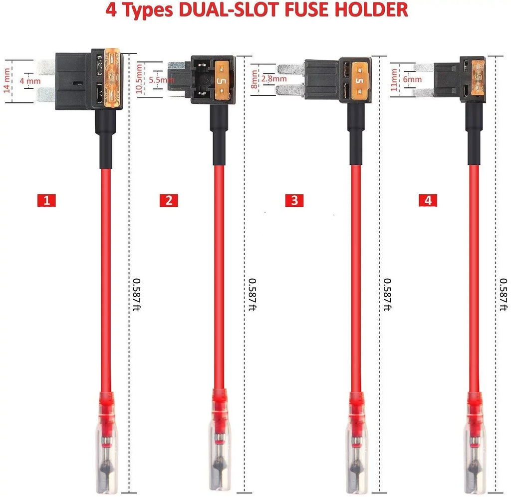 Hardwire Kit Cable Suitable for Dash Cams, appropriate with TWA-SH Dash Cams, Parking Mode Cable,Impact and Motion Detection, Alternative Power Supply from Fuse Box,Gift 8 Fuse Tap Cable（14.7 ft）