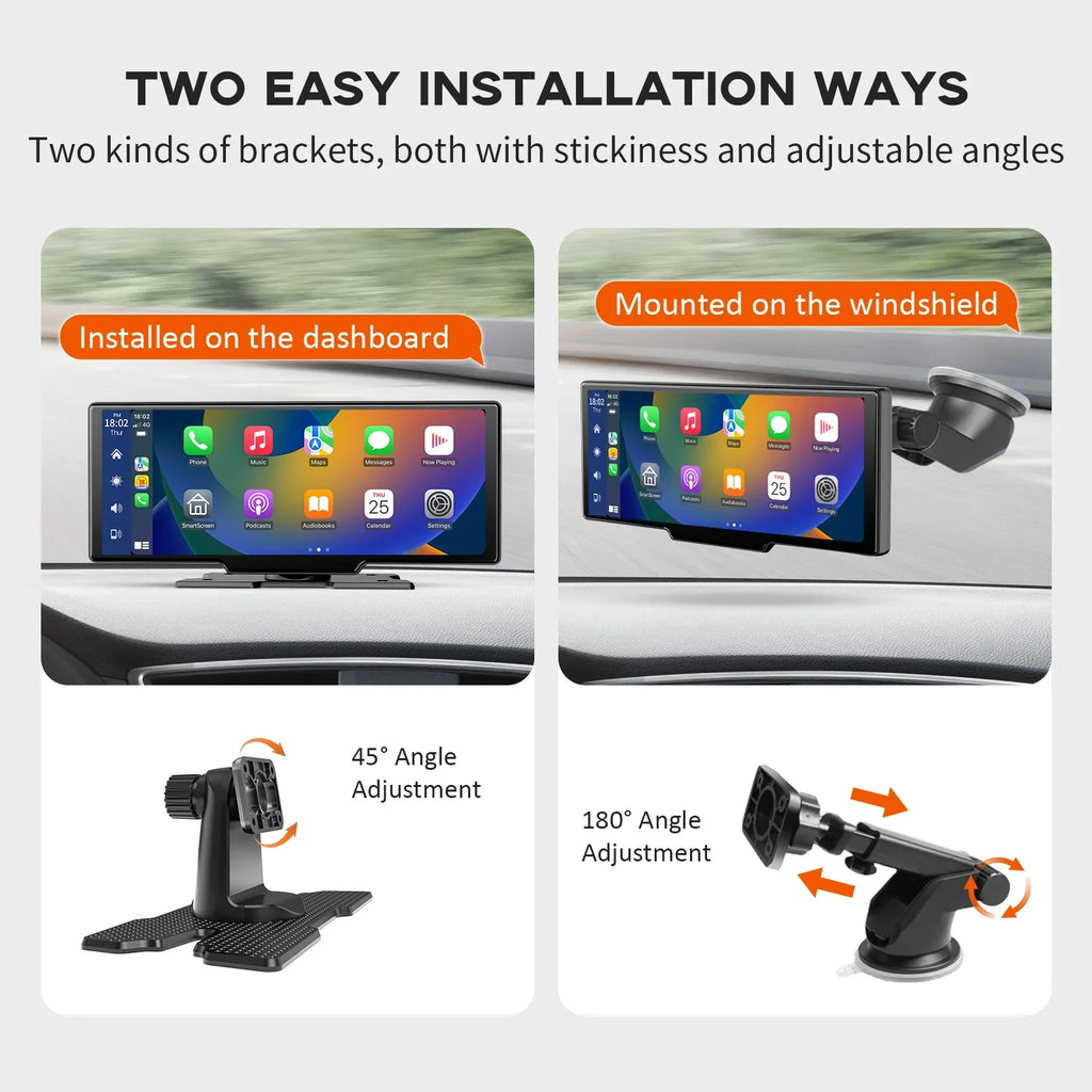 Herilary Wireless  Carplay Screen Car Stereo Android Auto Car Play Adapter 10.26" Touch Screen Wireless Carplay with 2.5K Dash Cam, Mirror Link/Siri/Wifi/Bluetooth/Double Din