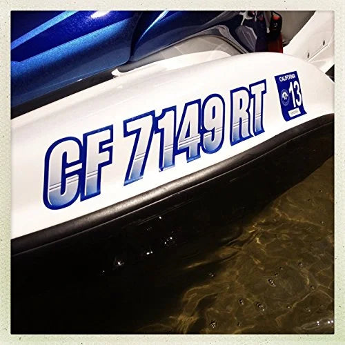 STIFFIE Techtron Navy/Gold 3" Alpha-Numeric Identification Custom Kit Registration Numbers & Letters Marine Stickers Decals for Boats & Personal Watercraft PWC
