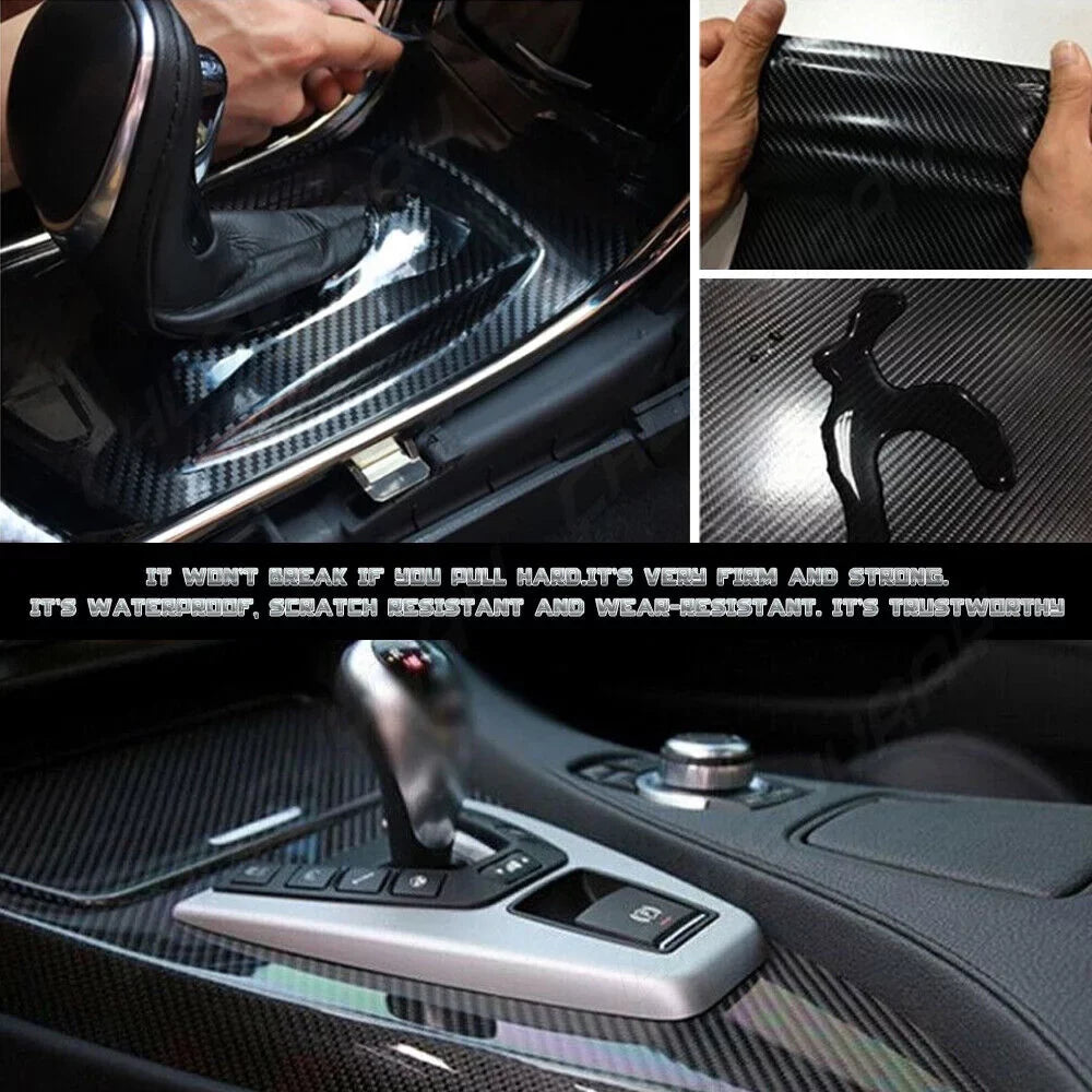 For  X6 F16 2015 2016 2017 2018 Black Interior protector Trim  5D Carbon Fiber （For left-hand drive vehicles）