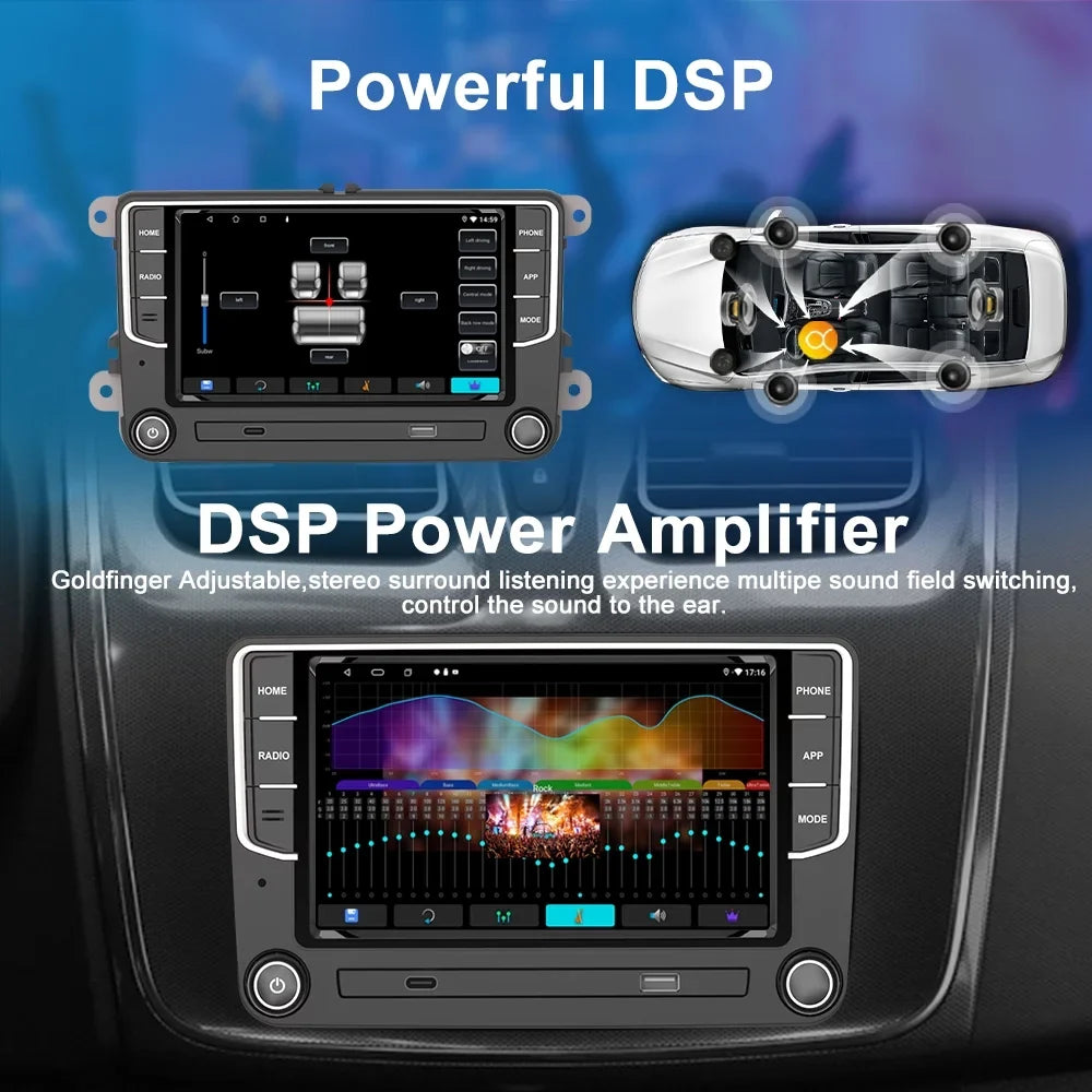 For VW Volkswagen Jetta Passat CC Amarok Golf Polo 7" Touch Screen Bluetooth Car Stereo Radio Carplay GPS Navigation Player 4+64GB
