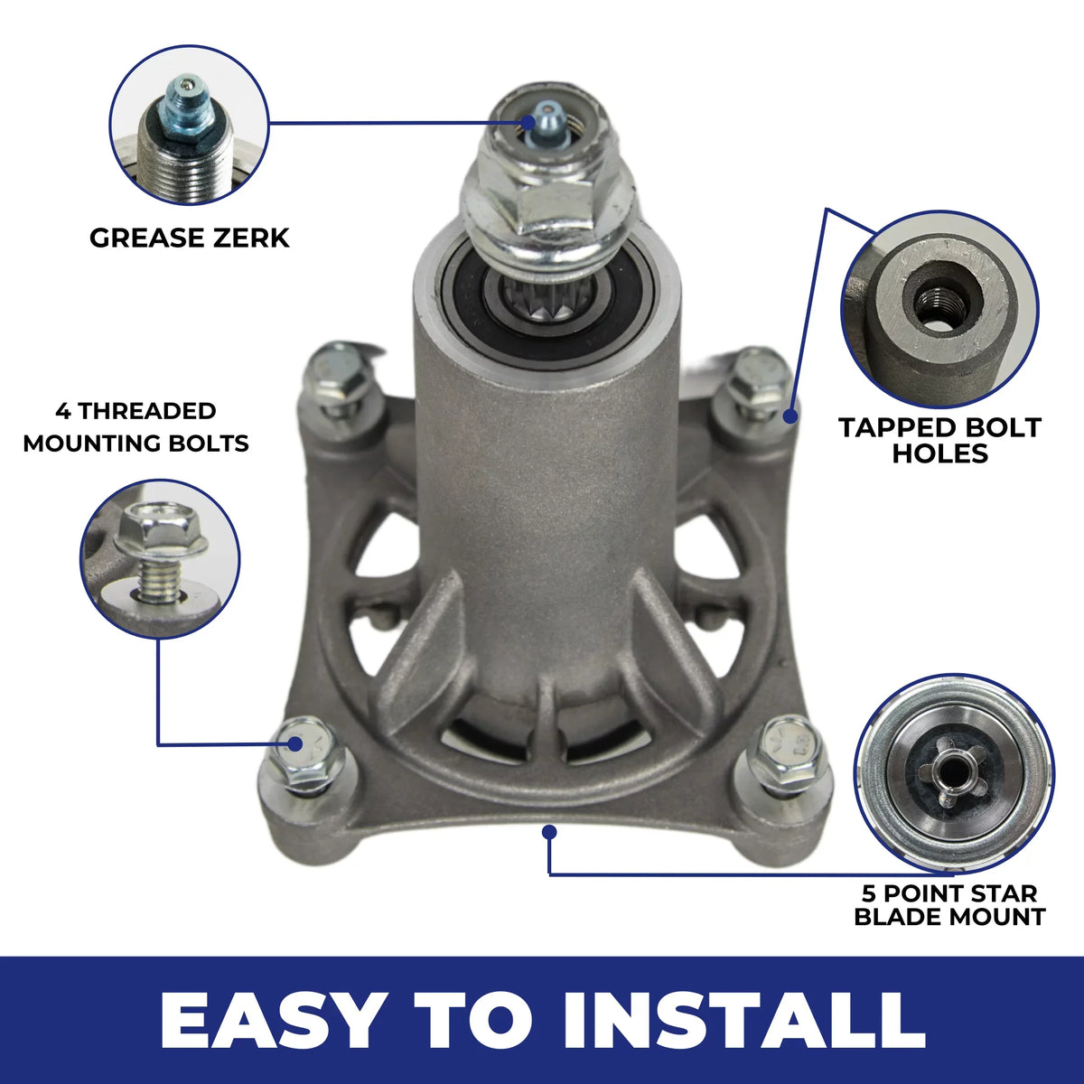 Jeremywell Spindle Assembly Replaces AYP Husqvarna 532187292 532192870 46" 48" 54"  (2PCs)