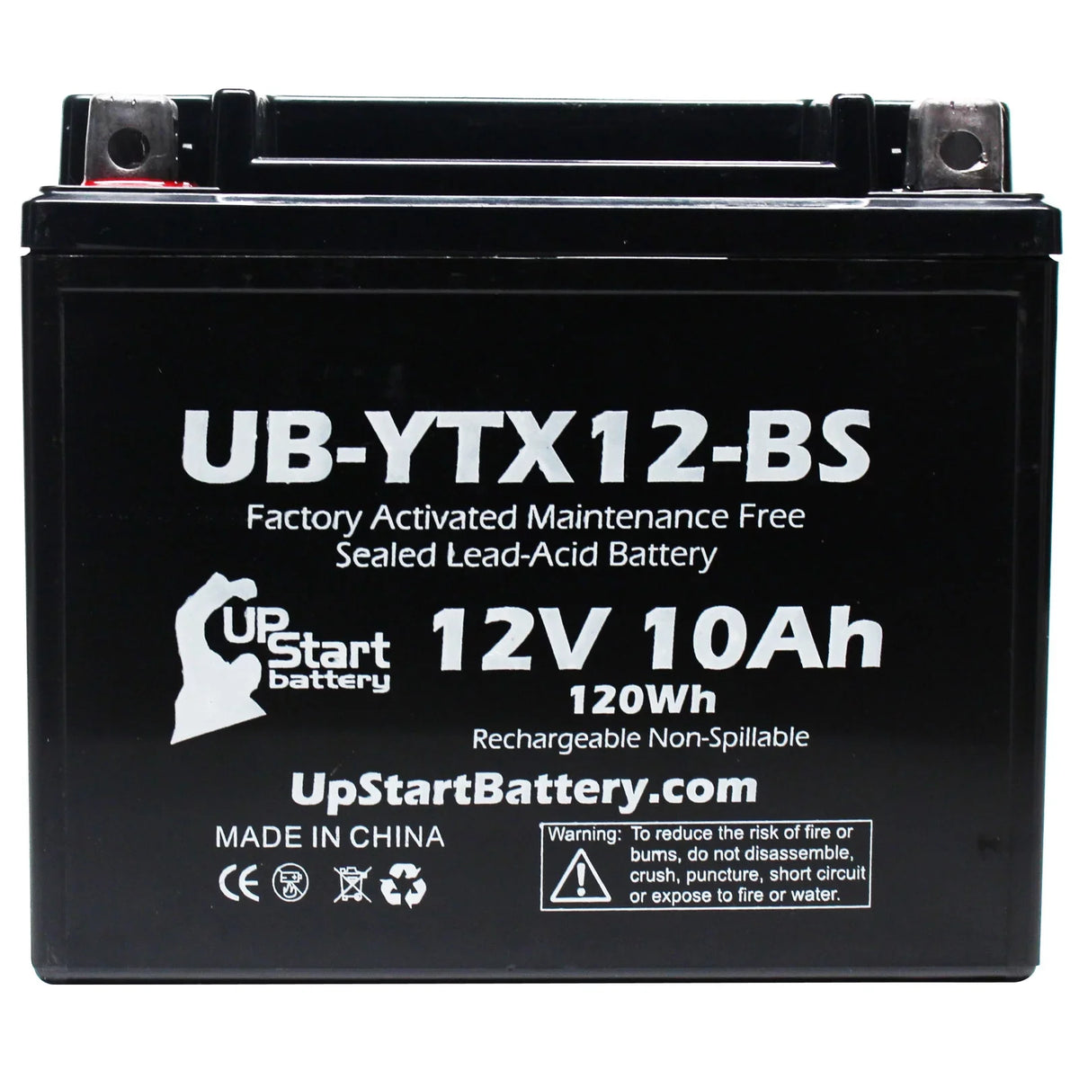 4-Pack UpStart Battery Replacement for 2004 Suzuki GSX-R1000 1000 CC Factory Activated, Maintenance Free, Motorcycle Battery - 12V, 10Ah, UB-YTX12-BS