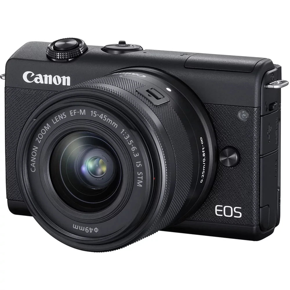 EOS M200 Mirrorless Digital Camera with 15-45mm Lens (3699C009) + More