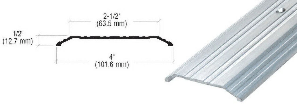 CRL TH014A185 Aluminum 4" x 1/2" Saddle Threshold - 185" in Length