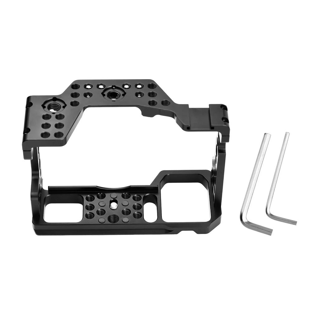 Camera Cage Aluminum Alloy Video Cage Replacement for  A7M3 A7R3 A9 Mirrorless Camera with Cold Shoe Mount 1/4 Inch & 3/8 Inch Screw Holes