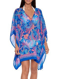 Ralph Lauren SUMMER PAISLEY Crinkly Chiffon Tunic wrap-up, US Large/X-large