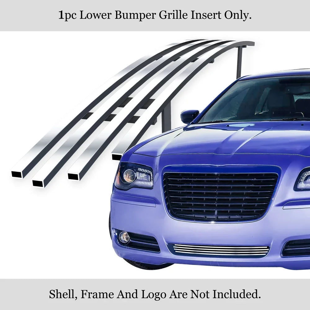 APS Premium Stainless Steel Chrome 8x6 Billet Grille matching with Chrysler 300 300C 2011-2014 Lower Bumper N19-S10366R