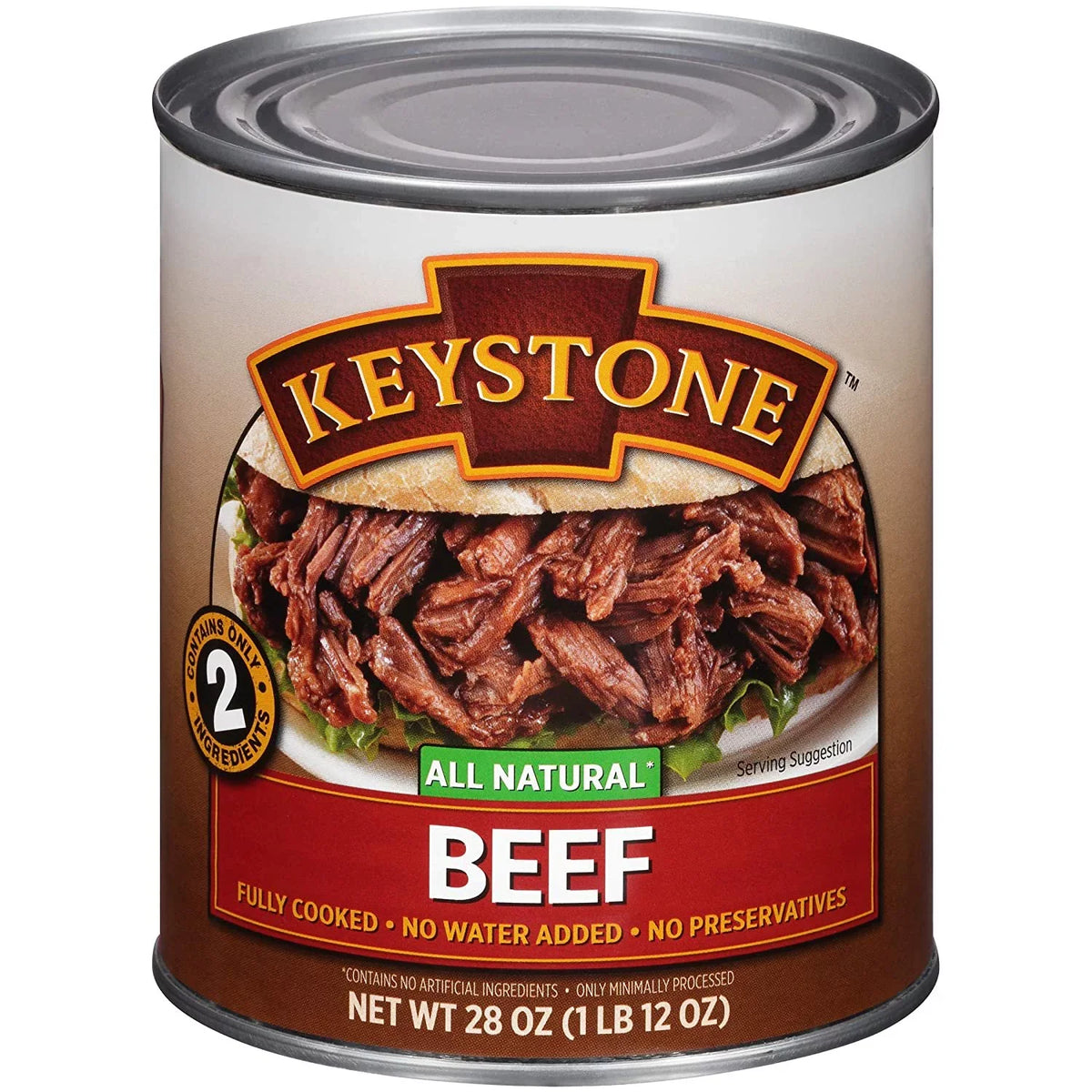 (24 Pack) Keystone All Natural Beef 28 oz Can  Emergency Survival Food For Camping Hiking and Backpacking Ready to Eat- Pack of 24 Cans