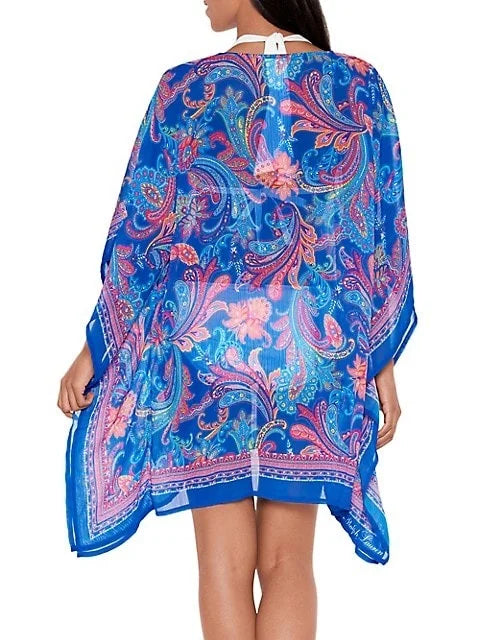 Ralph Lauren SUMMER PAISLEY Crinkly Chiffon Tunic wrap-up, US Large/X-large