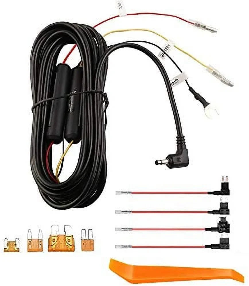 Hardwire Kit Cable Suitable for Dash Cams, appropriate with TWA-SH Dash Cams, Parking Mode Cable,Impact and Motion Detection, Alternative Power Supply from Fuse Box,Gift 8 Fuse Tap Cable（14.7 ft）