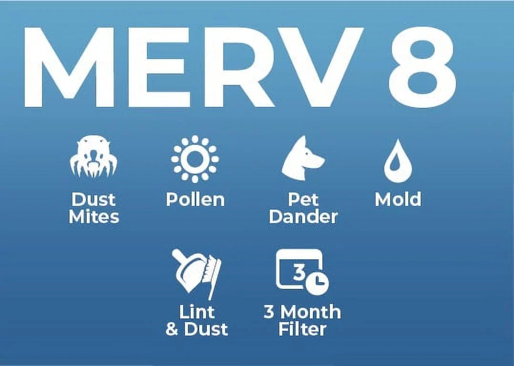 6 Pack. 14x30x1 MERV 8 Pleated AC Furnace Air Filters