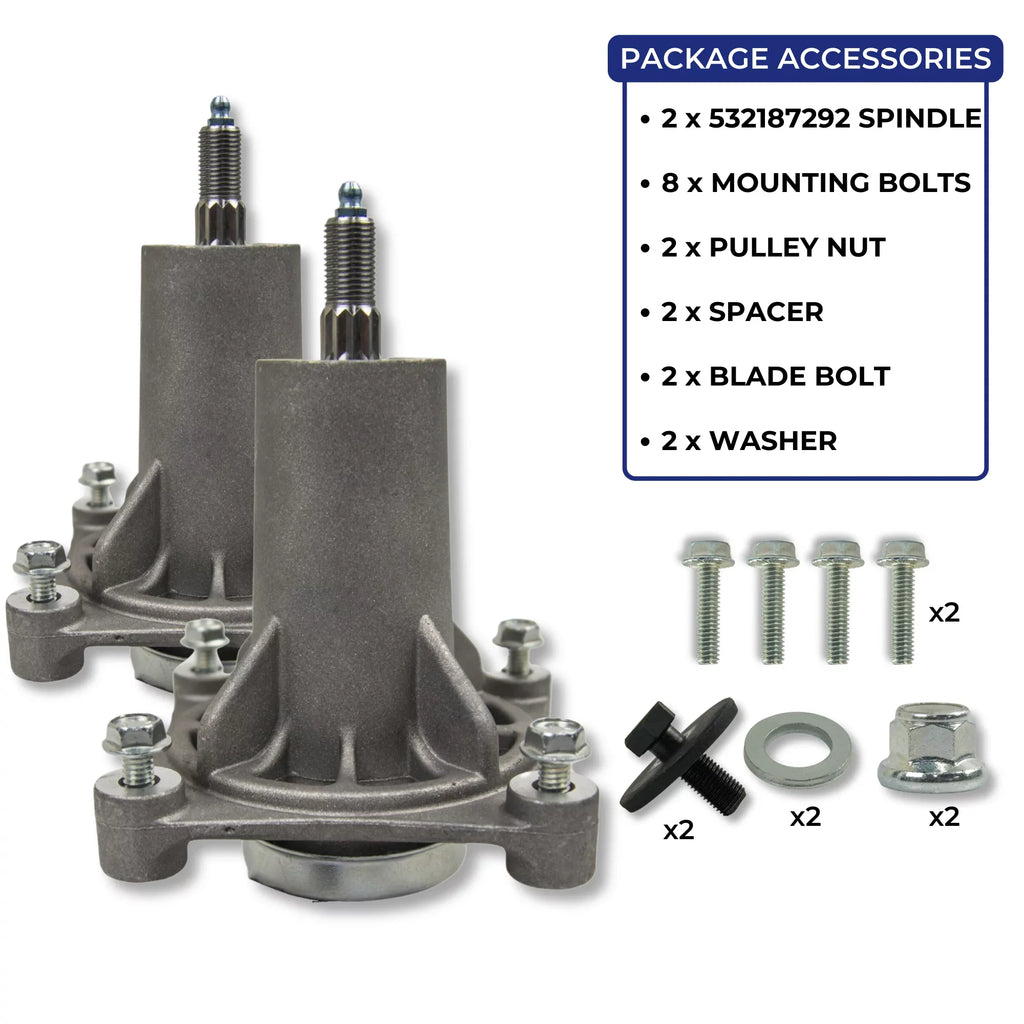 Jeremywell Spindle Assembly Replaces AYP Husqvarna 532187292 532192870 46" 48" 54"  (2PCs)
