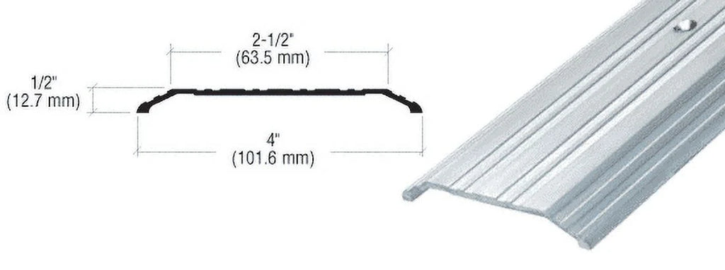 CRL TH014A185 Aluminum 4" x 1/2" Saddle Threshold - 185" in Length