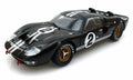 1966  GT-40 MK II #2, Black w/ Silver Stripes - Shelby  SC408 - 1/18 Scale Diecast Model Toy Car