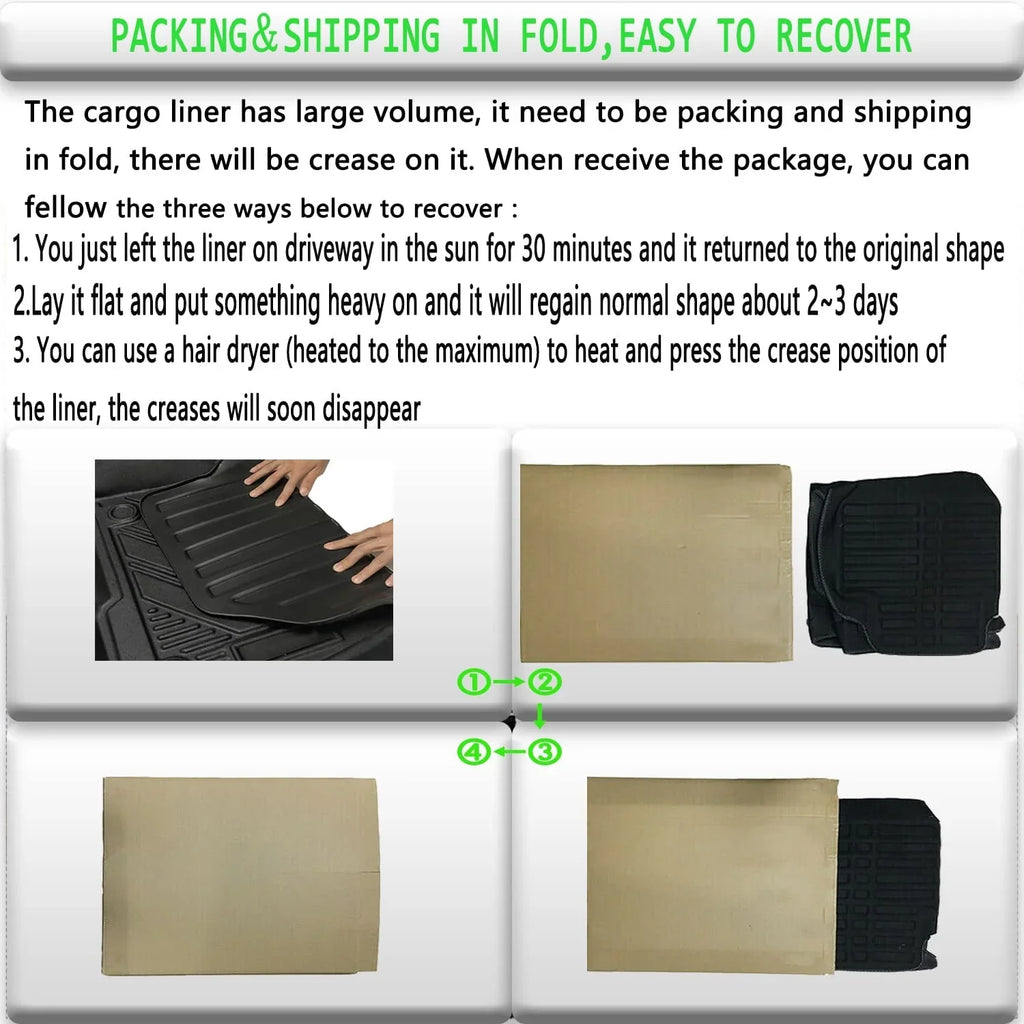 TPO Cargo Mats Cargo Liner Protection For 2017-2022 Honda CRV All climate No Hybrid