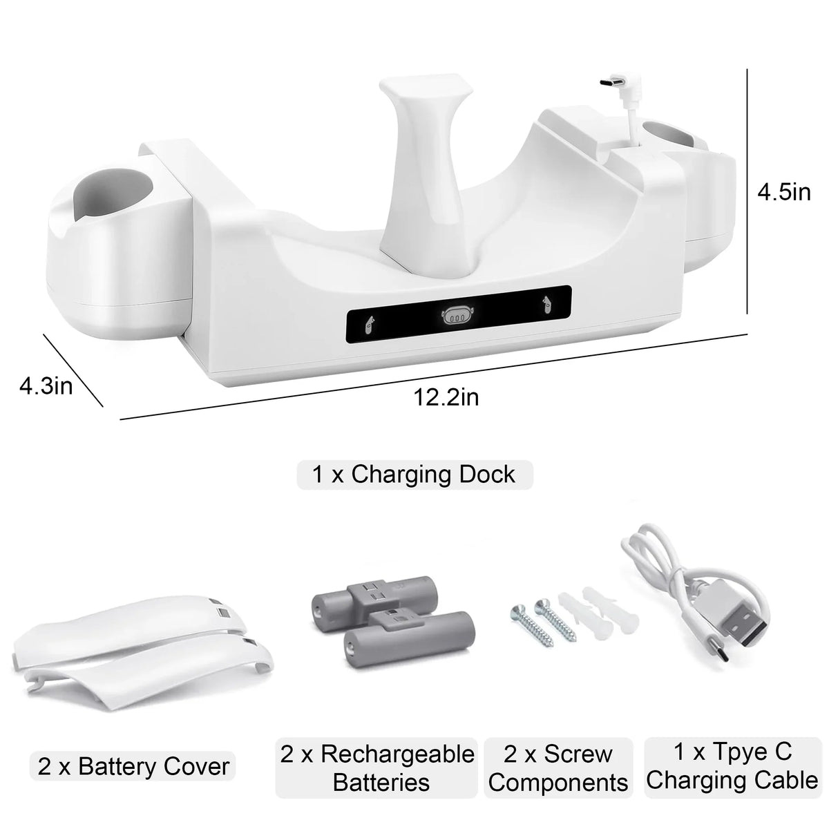 EEEkit Charging Station Fit for Oculus/Meta Quest 3 Headset and Controller, Dual-use Charging Stand with 2 Rechargeable Batteries, Battery shield, Wall Mount Charging Dock