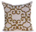 The HomeCentric Cushion shield For Chair, Gold Euro Pillow Shams Pack of 2, 26x26 inch (65x65 cm), Linen Euro Size Pillow Shams, Damask, Modern European ShamCovers Easter - Gold Encrusted