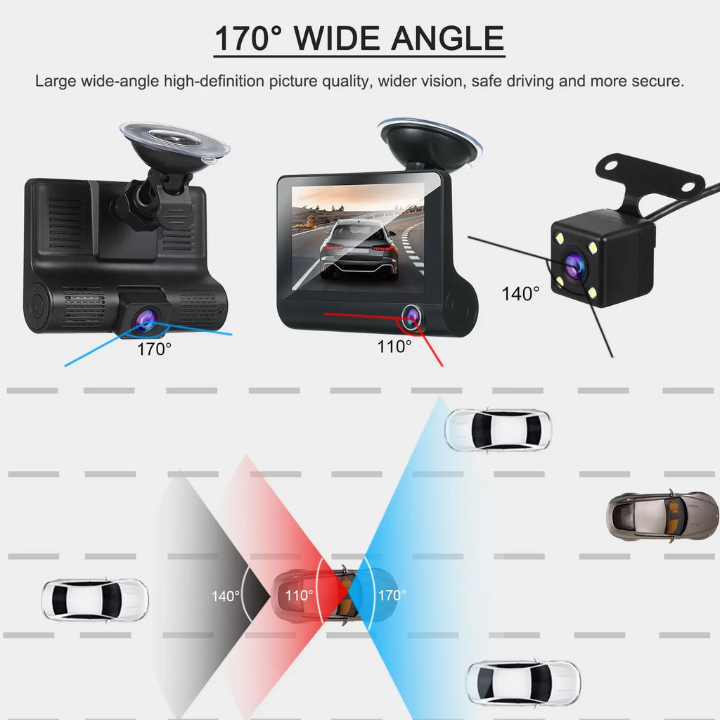 Capture Every Detail， Nebublu Dash Cam, 1080P Full HD Front and Rear Dual Camera, 4 Inch IPS Screen, Loop Recording, Motion Detection, Parking Monitor!