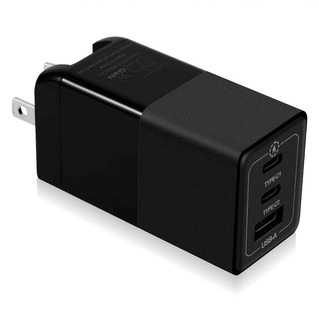 UrbanX 65W Fast Travel Charger with 3 Ports USB & Dual USB-C High-Speed Charging matching with Doogee S86/S88 Plus/S96 Pro/S58 Pro/S59, iPhone,  Galaxy, Google Pixel, MacBook, Steam Deck