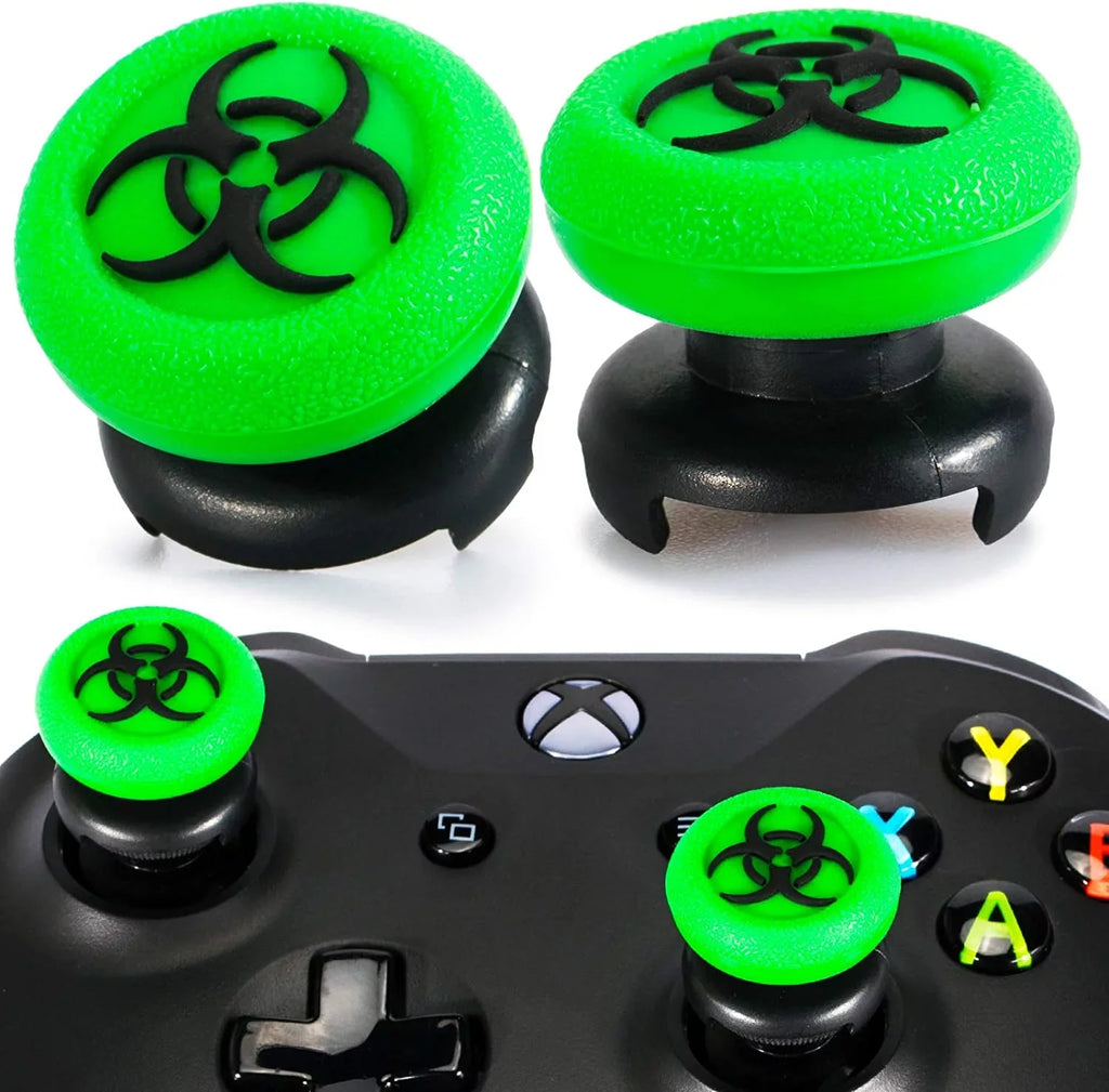 FPS Thumbstick Extender & 3D Texture Rubber Silicone Grip wrap 2 Sets for Xbox Series X/S & Xbox One Controller(BioH Green) BOLT AXTION Bundle Like New