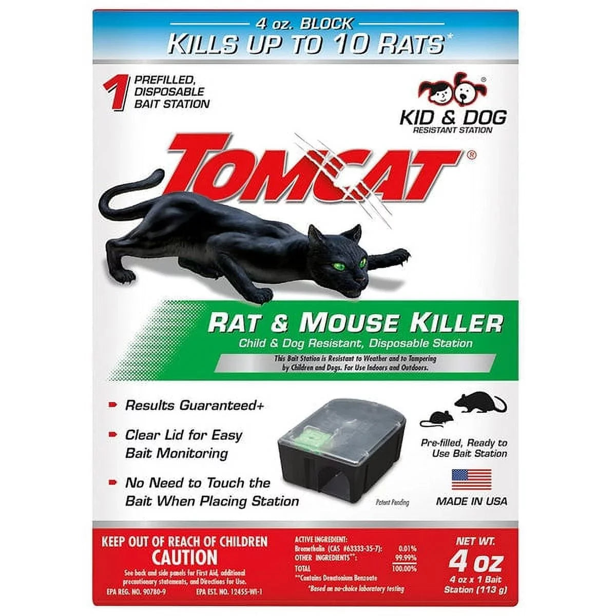 1 PC,Tomcat 0370510 Rat & Mouse Killer Child & Dog immune, Disposable Station
