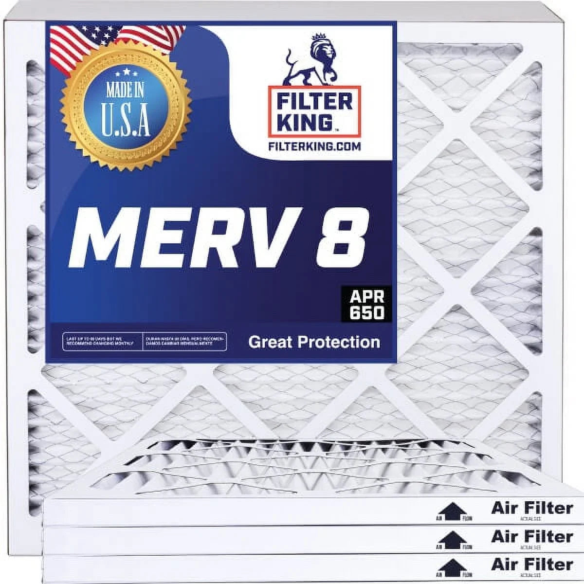 Filter King 9x49x1a Air Filter | 4-PACK | MERV 8 HVAC Pleated A/C Furnace Filters | MADE IN USA | Actual Size: 9 x 49 x .75"
