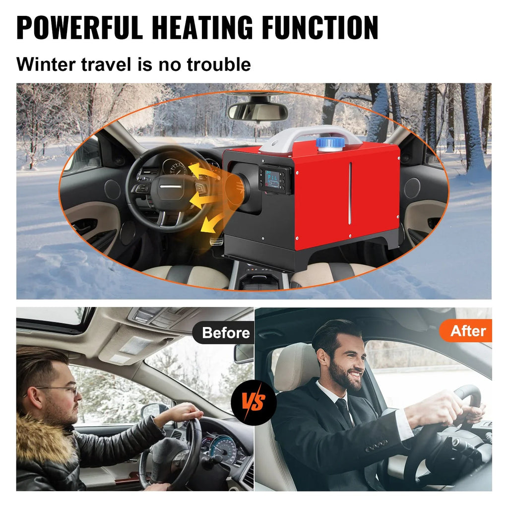 VEVOR 5KW 12V Diesel Air Heater with Remote Control and LCD, Fast Heating Mini Truck Heater for RV, ship, Bus, Car Trailer, Motorhomes