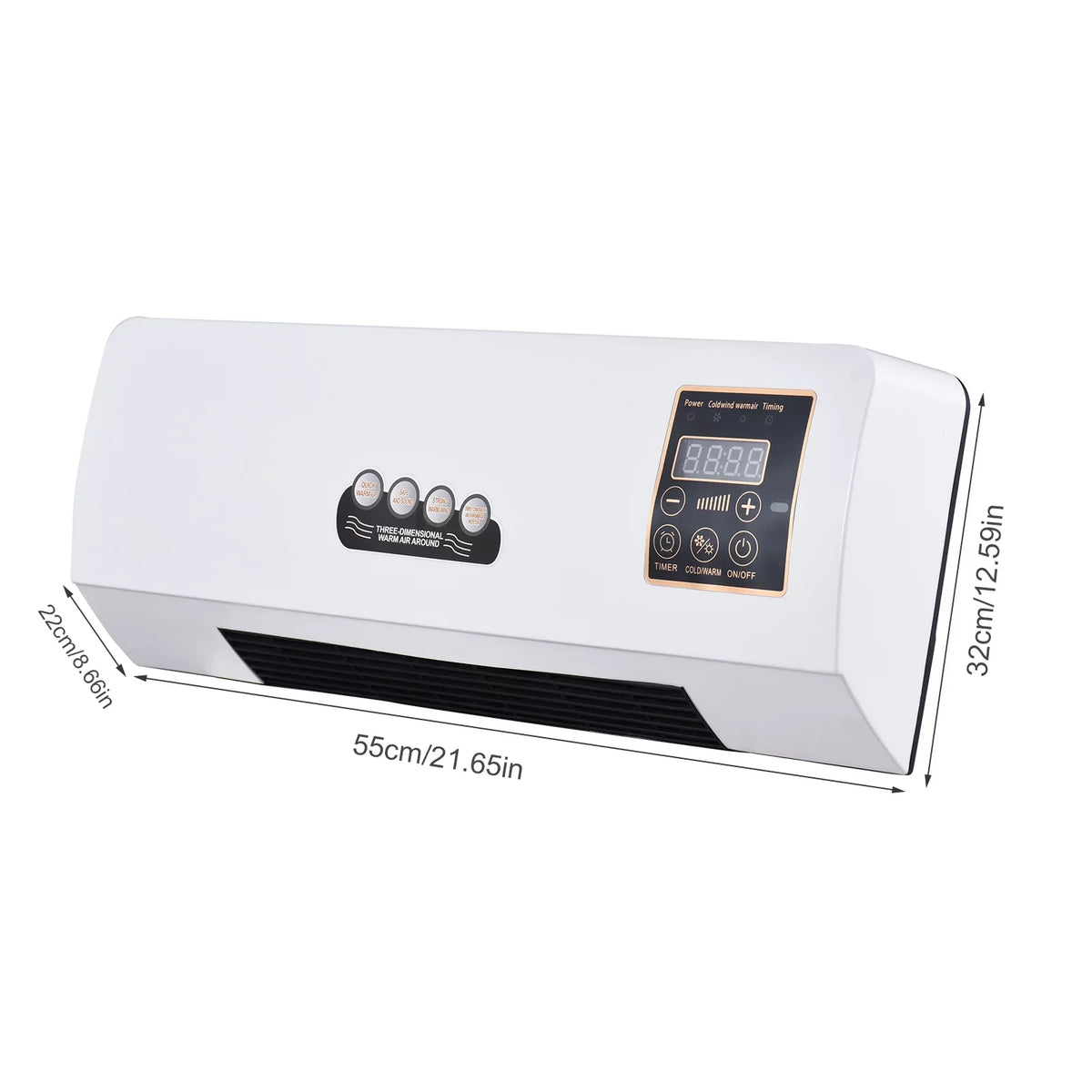 Pinnaco Heater and Fan Combo 2-in-1 Timing Function Electric Fan and Space Heater with Remote Control for Dormitory Home