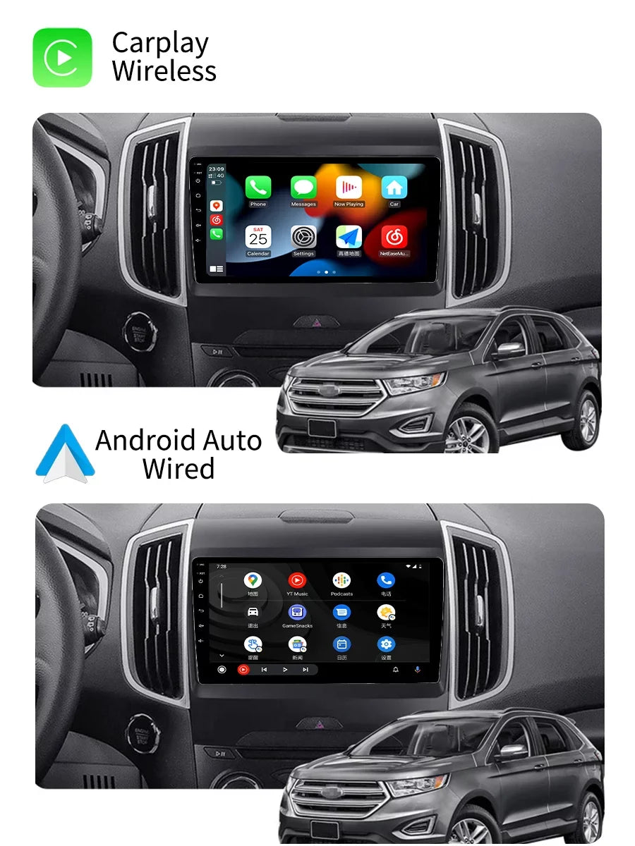 Bluetoth Car Stereo Radio For  Edge 2 2015 - 2018 Android Screen Multimedia With Android Auto Carplay GPS Navigation