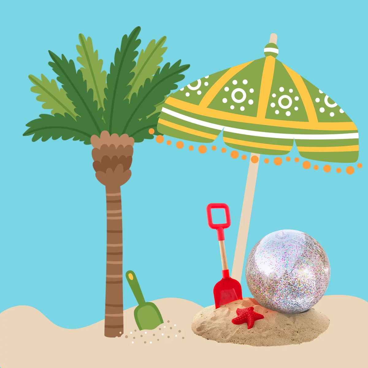 Lina Inflatable Beach Ball Pool Accessory Glitter Confetti 16 & 24 Inch Outdoor Beach Theme liquid Sand Toy Beach Party Decoration, Pool Party Supplies Beach Balls -Set of 5 |