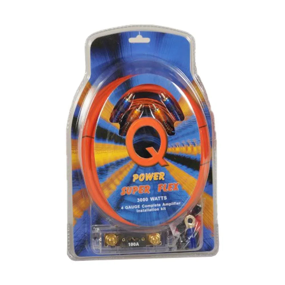 Q Power Super Flex 4 Gauge 3000 Watt Amplifier Wiring Kit