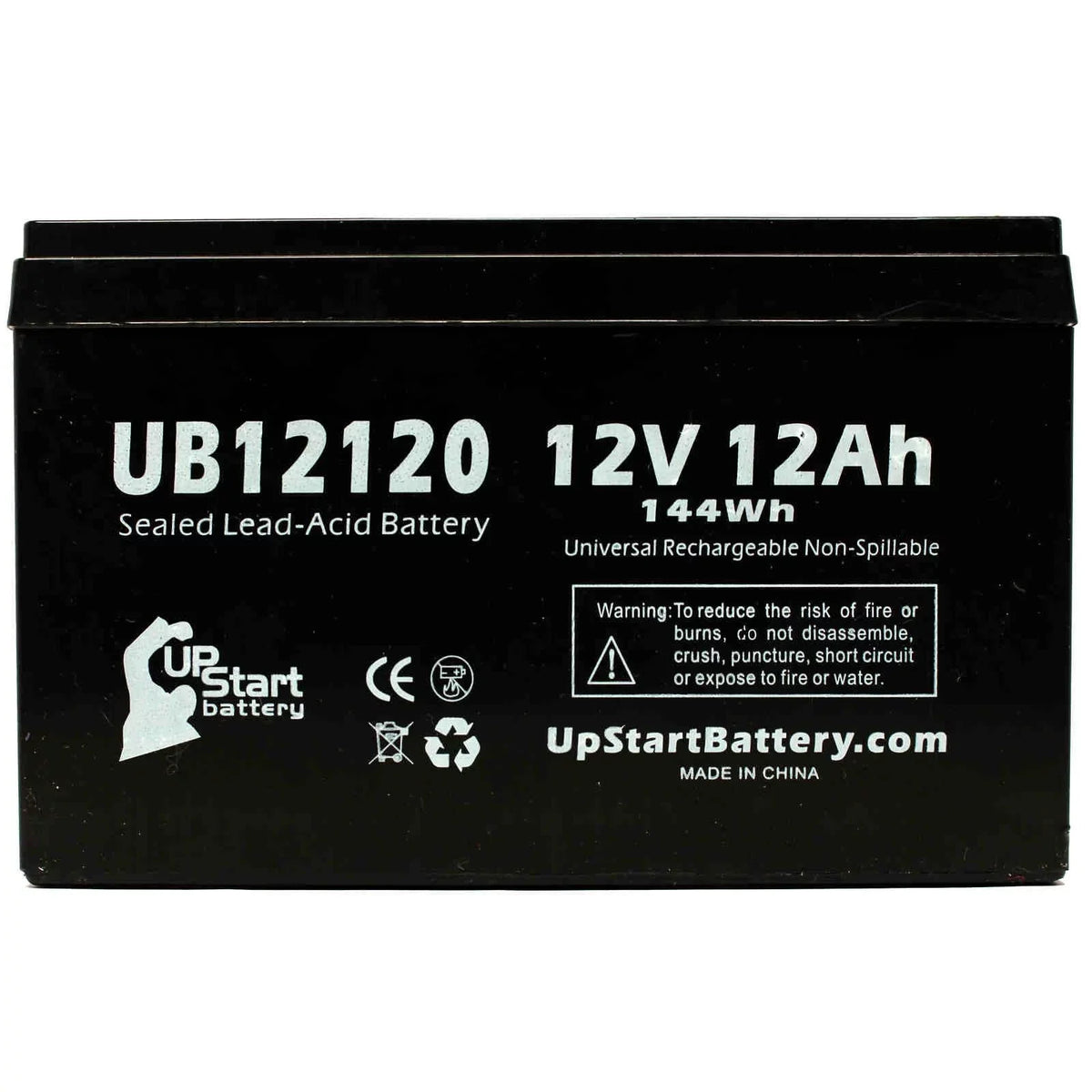SEA-DOO SeaScooter VS Supercharged Battery Replacement - UB12120 Universal Sealed Lead Acid Battery (12V, 12Ah, 12000mAh, F1 Terminal, AGM, SLA) - Includes TWO F1 to F2 Terminal Adapters