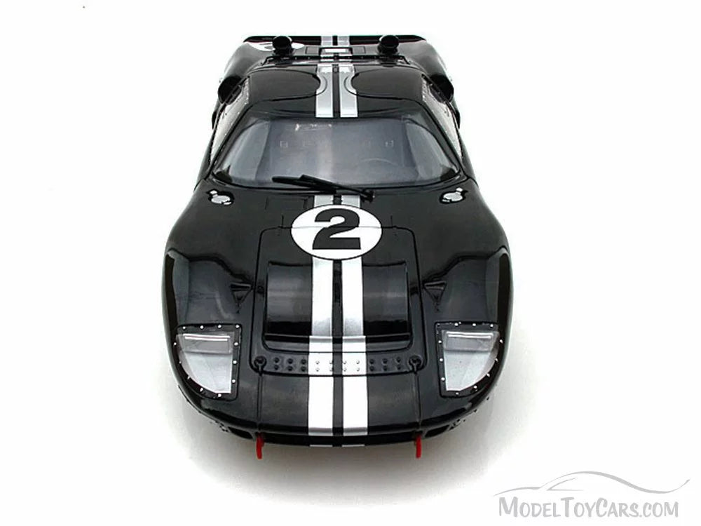 1966  GT-40 MK II #2, Black w/ Silver Stripes - Shelby  SC408 - 1/18 Scale Diecast Model Toy Car