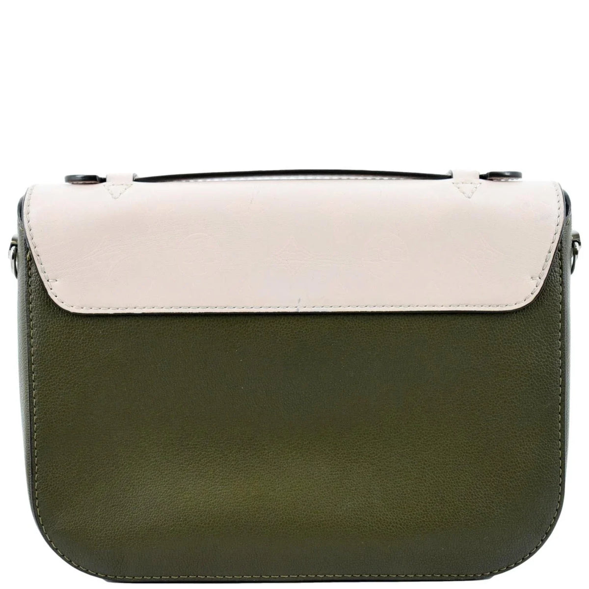 Pre-owned LOUIS VUITTON Very Calfskin Leather Saddle Shoulder Bag Khaki Green