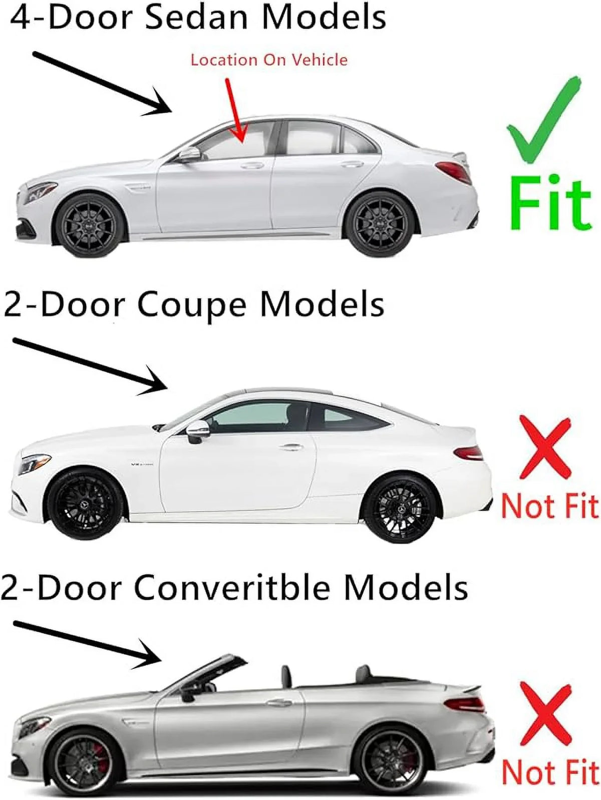 Laminated Driver Left Side Front Door Window Door Glass suitable with Benz C300 / C400 / C63 AMG / C65 AMG 2015-2018 4-Door Sedan Models