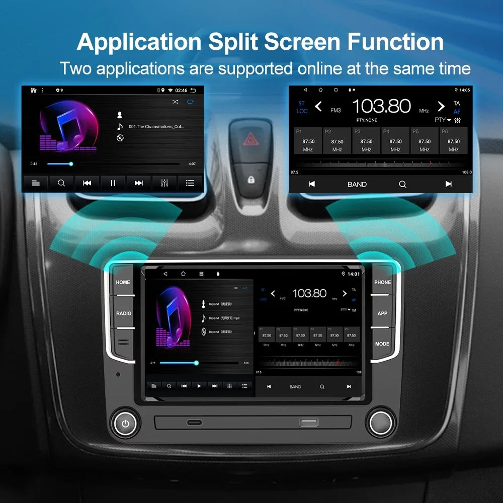 For VW Volkswagen Jetta Passat CC Amarok Golf Polo 7" Touch Screen Bluetooth Car Stereo Radio Carplay GPS Navigation Player 4+64GB