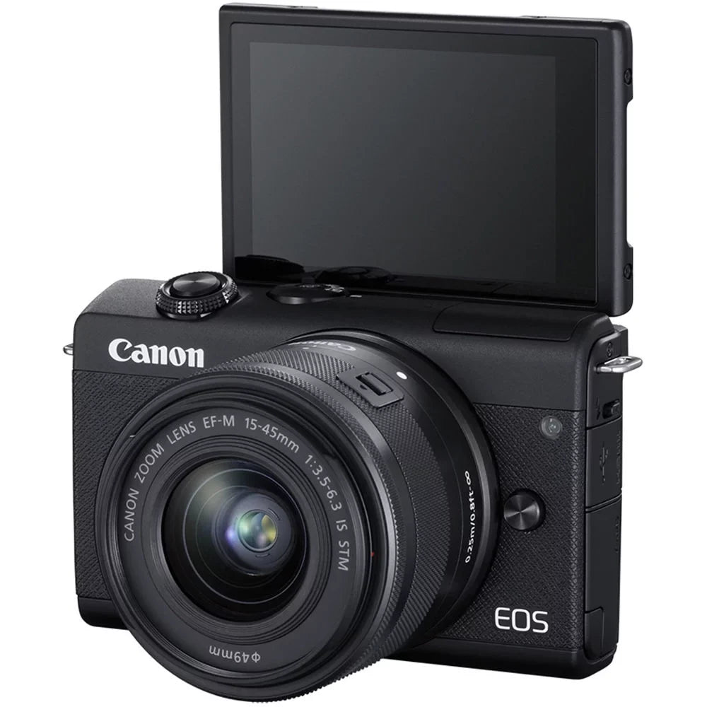 EOS M200 Mirrorless Digital Camera with 15-45mm Lens (3699C009) + More