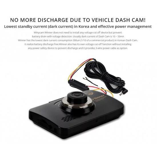 WinyTech 5MP Car Black box dash cam HD wide angle Dual cameras 3.5" LCD touch Screen