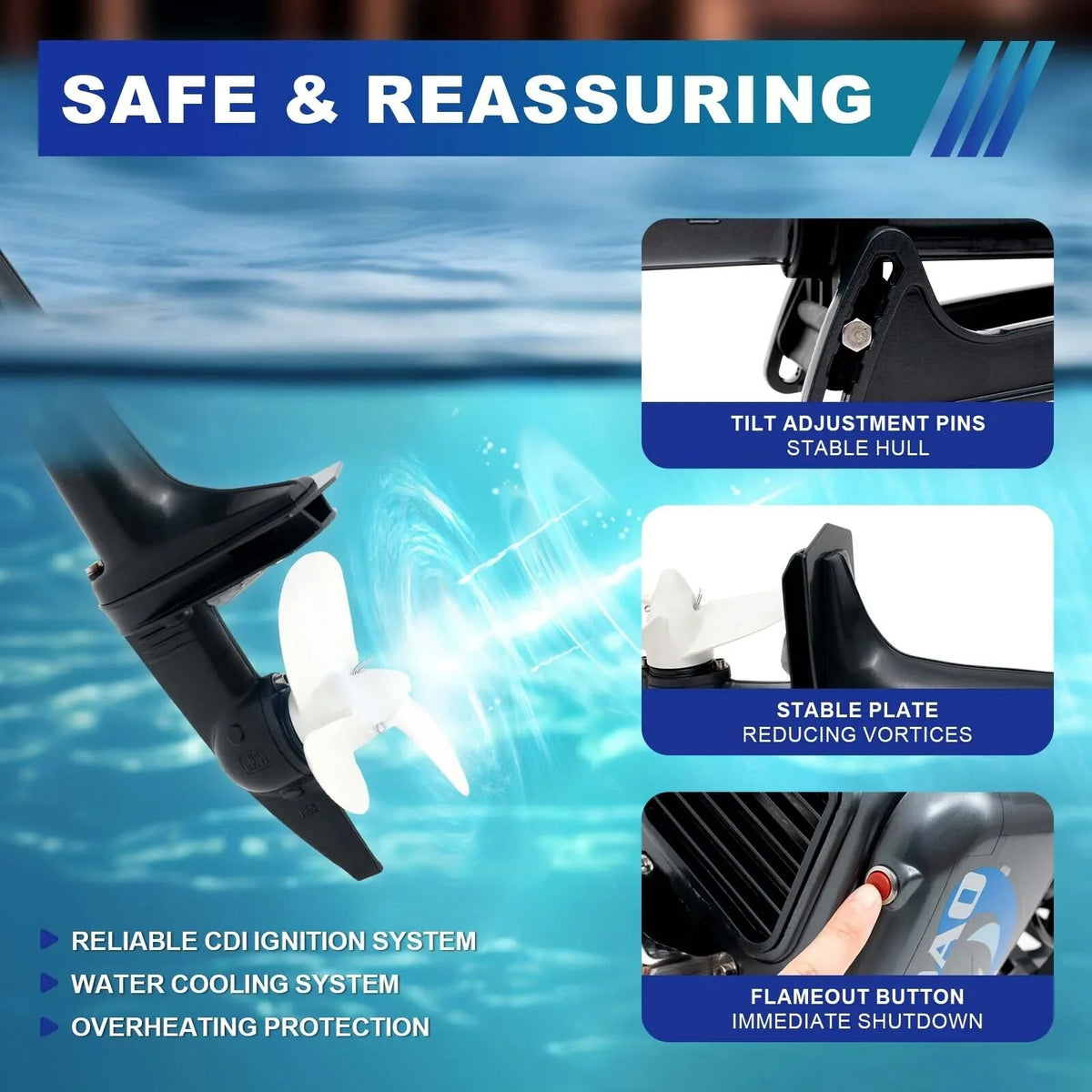 2-Stroke 3.5  Outboard Motor vessel Engine with moisture Cooling System Fishing craft Engine