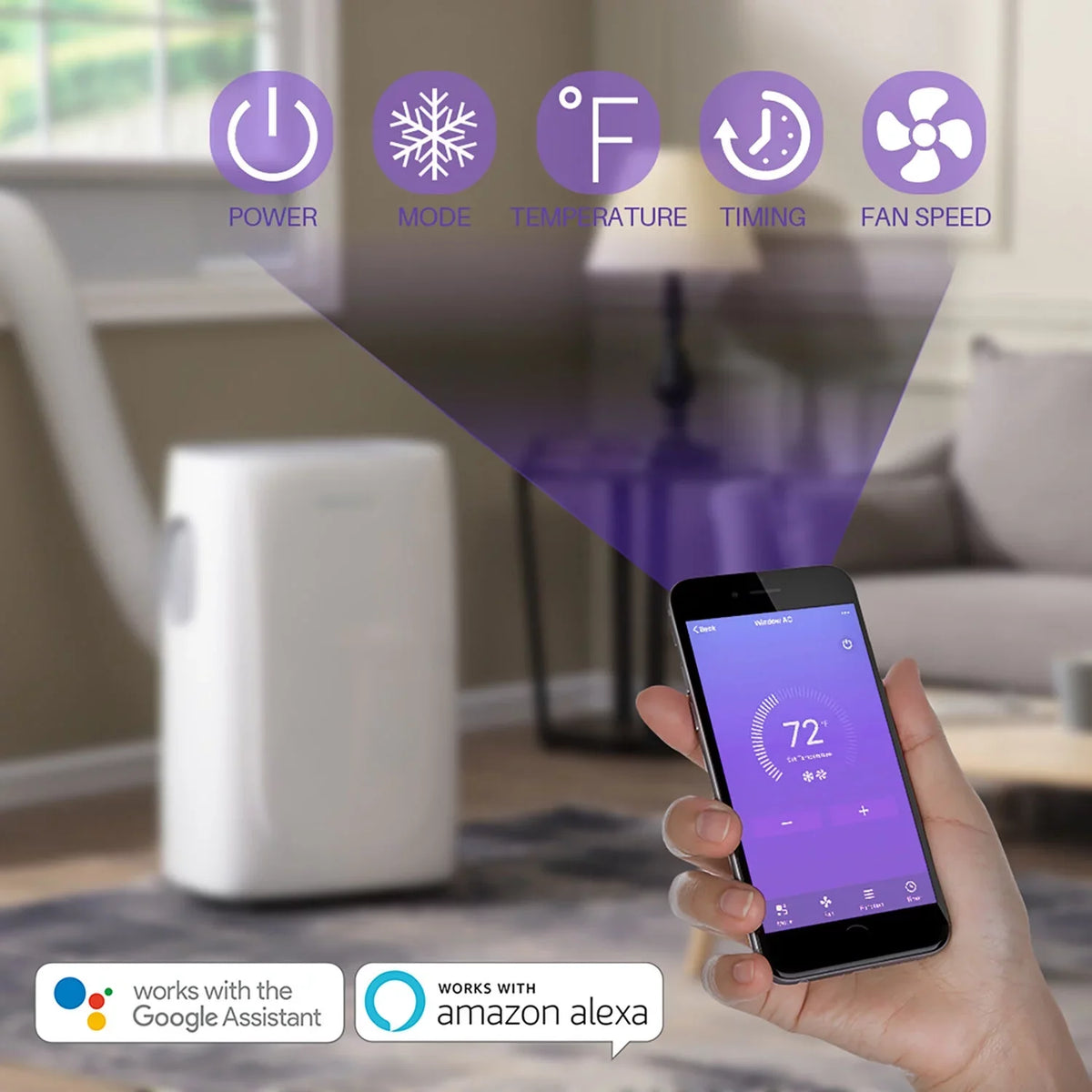 Ft.. Emerson Quiet Kool SMART Portable Air Conditioner with Remote, Wi-Fi, and Voice Control for Rooms up to 300-Sq