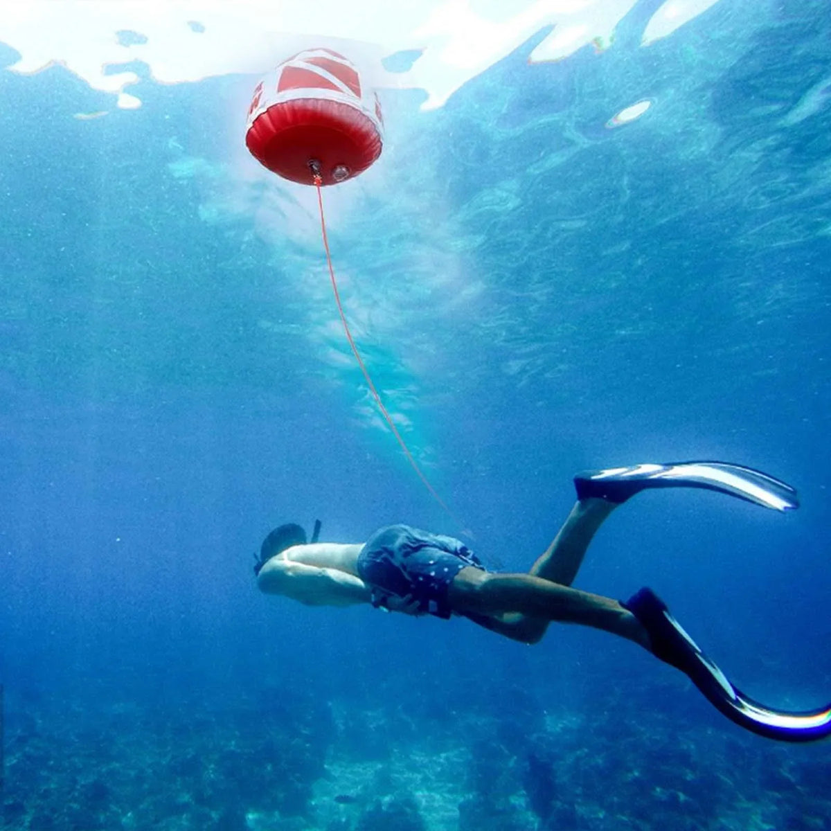 AMLESO Dive Flag Float Buoy Dive Flag High Visibility Float , Inflatable Floater for Surface ing, Diving, Fishing
