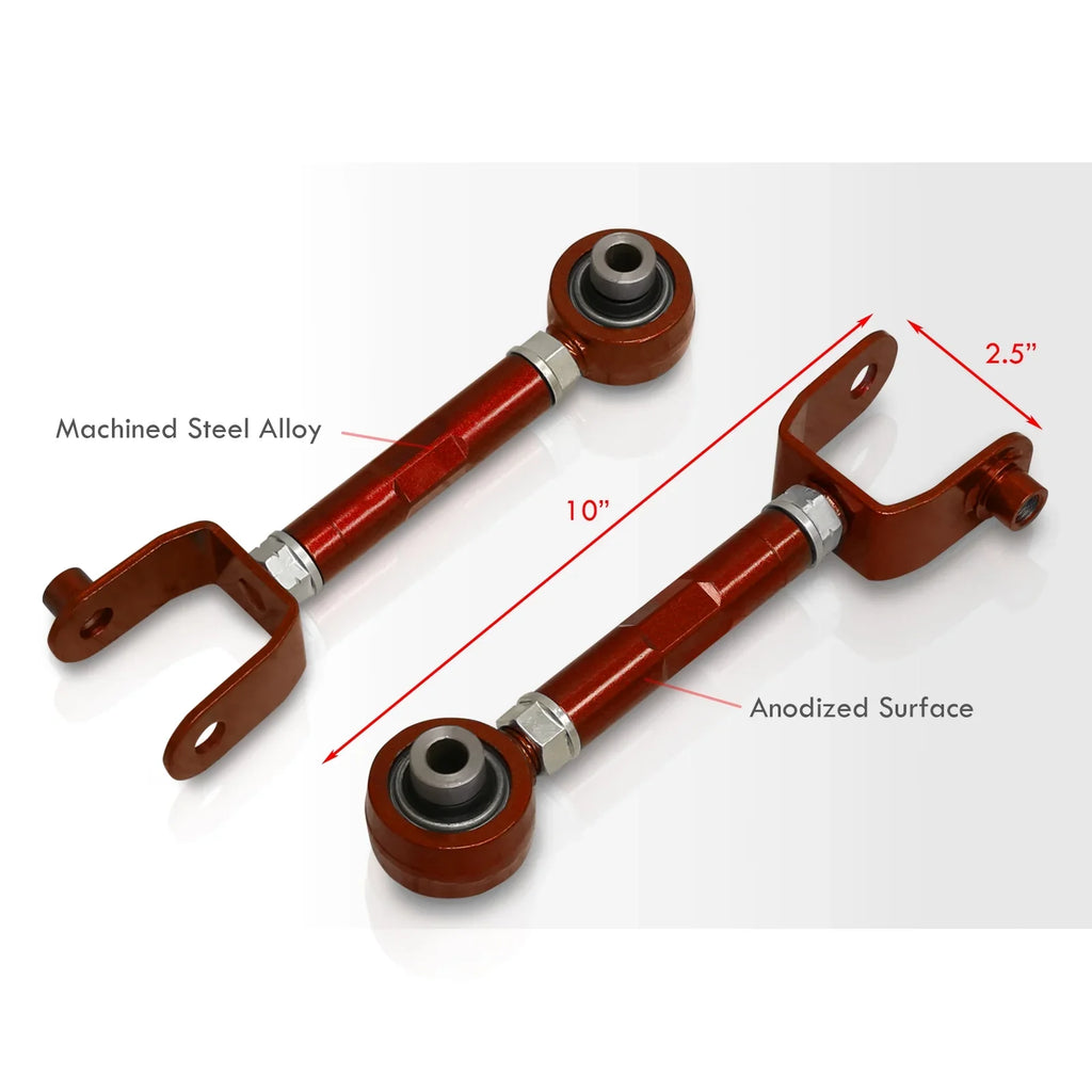 AJP Distributors Rear Upper Suspension Adjustable Camber Kit Control Arms UCA Set Red appropriate/Replacement For Mazda Miata MX-5 ND MX5 2016 2017 2018 2019 2020 2021 2022 2023 16 17 18 19 20 21 22 23