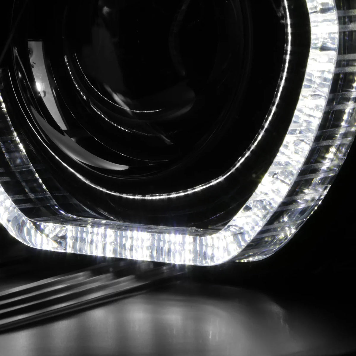 AKKON - For 2007-2010  E70 X5 HID [w/ AFS Model] LED Halo DRL Projector Black Headlights Driver Left+Passenger Right Pair