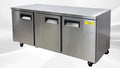ft.. 72 ins Commercial Three Door Undercounter Stainless Steel Refrigerator 15.5 Cu