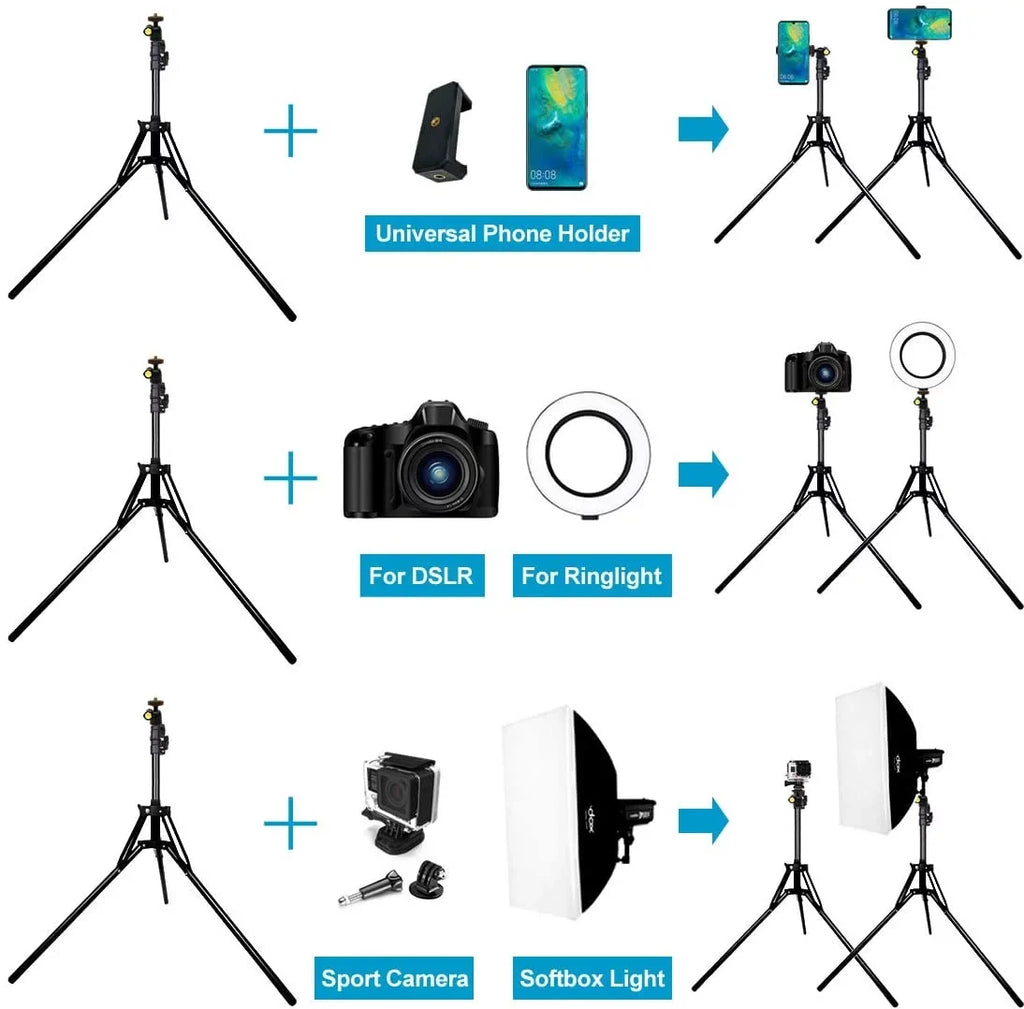 Selfie Stick Tripod, 78 inch Extendable Camera Phone Tripod with Bluetooth Remote and Cell Phone Holder Ultra Tall