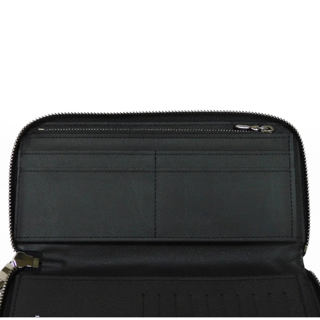 Pre-Owned LOUIS VUITTON Long Wallet Zippy Vertical LV Logo Round Zipper Monogram Eclipse Noir M62295 Men's Billfold (Good)