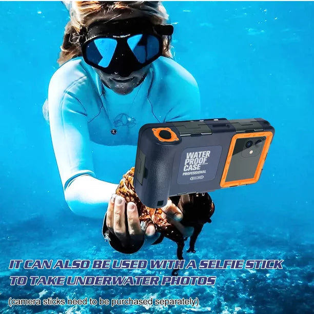 UrbanX Professional [15m/50ft] Swimming Diving Surfing Snorkeling Photo Video Waterproof Protective Case Underwater Housing for  Galaxy F62 And all Phones Up to 6.9 Inch LCD with Lanyard