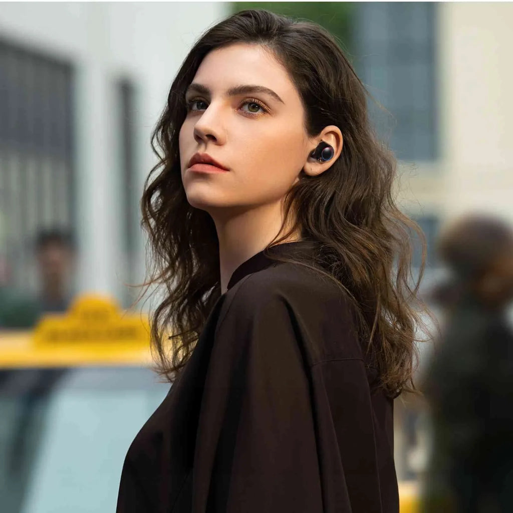UrbanX True Wireless Bluetooth Earbuds + Charging Case, Black, Dual Connect, IPX5 liquid Resistance, Bluetooth 5.2 Connection, Balanced, Bass Boost suitable with  Tab P11 Plus